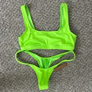 SKIMS NWT Neon Green Micro Bottom Size L
